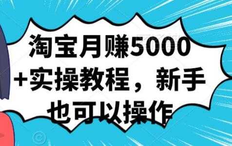 淘宝月赚5000+实操教程，新手也可以操作-59爱分享