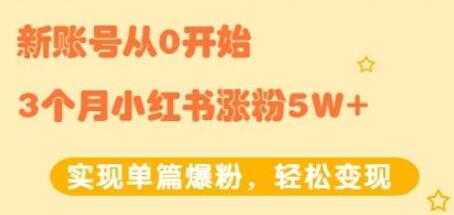 图片[1]-小红书涨粉变现《新账号从0开始3个月小红书涨粉5W+》实现单篇爆粉-59爱分享