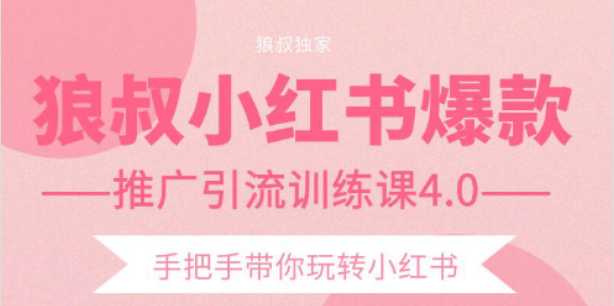 图片[1]-狼叔小红书爆款推广引流训练课4.0，手把手带你玩转小红书-59爱分享