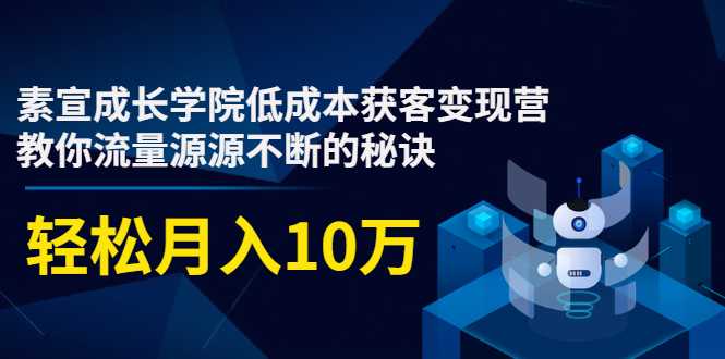 图片[1]-素宣成长学院低成本获客变现营，教你流量源源不断的秘诀，轻松月入10万-59爱分享