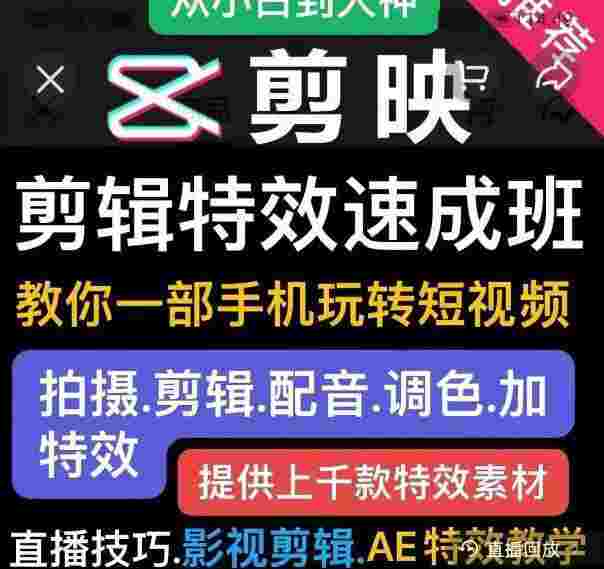 图片[1]-剪映剪辑特效速成班：教你一部手机玩转短视频，提供上千款特效素材-59爱分享