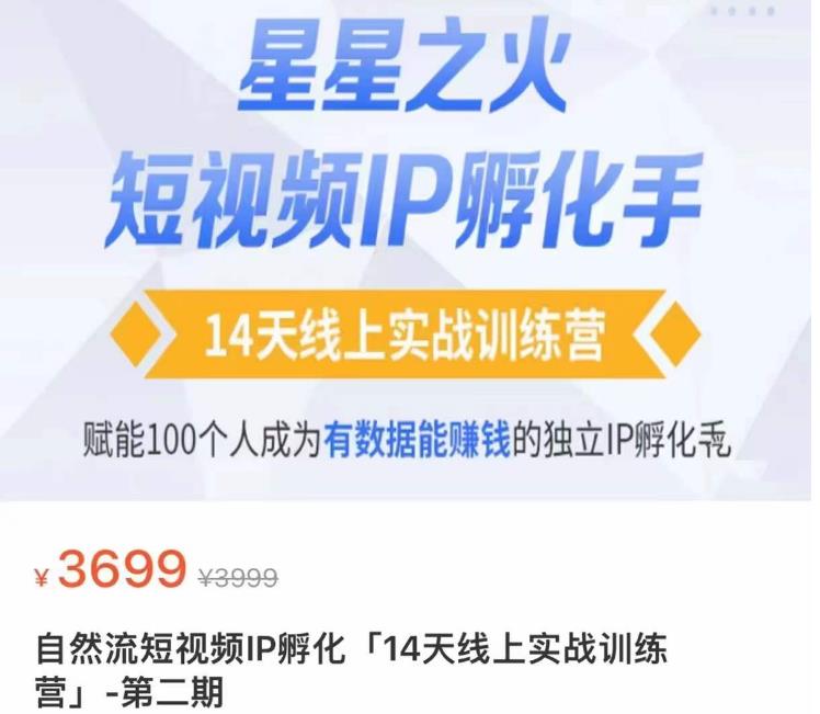 瑶瑶·自然流短视频IP孵化第二期，14天线上实战训练营，赋能100个人成为有数据能赚钱的独立IP孵化手-59爱分享