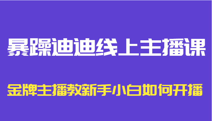 暴躁迪迪线上主播课，金牌主播教新手小白如何开播-59爱分享