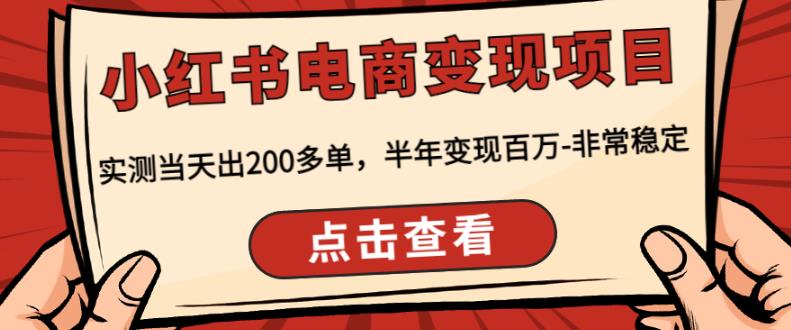 图片[1]-顽石·小红‬书电商变现项目，实测当天出200多单，半年变现百万，非常稳定-59爱分享