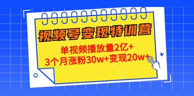 图片[1]-21天视频号变现特训营：单视频播放量2亿+3个月涨粉30w+变现20w+（第14期）-59爱分享