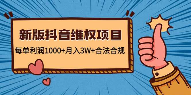 新版抖音维全项目：每单利润1000+月入3W+合法合规-59爱分享