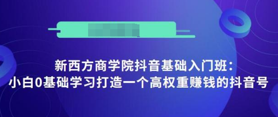 图片[1]-抖音基础入门班：小白0基础学习打造一个高权重赚钱的抖音号-59爱分享
