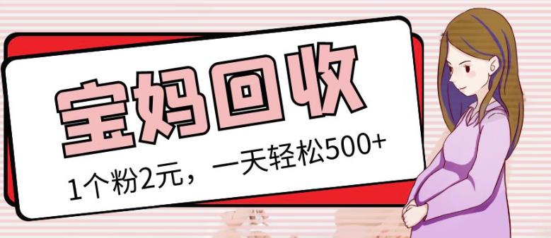 最新小红书母婴号宝妈粉回收项目，1个粉2元，一天轻松500+案例分享【粉丝包回收】-59爱分享