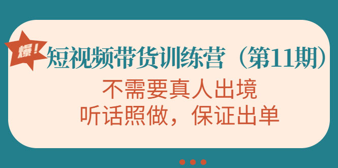 视频带货训练营，不需要真人出境，听话照做，保证出单（第11期）-59爱分享